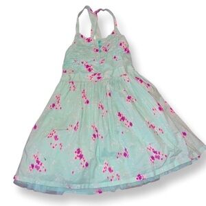 Blue And Pink Floral Layered Girls Dress Size 7-8 Cherokee